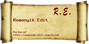 Remenyik Edit névjegykártya